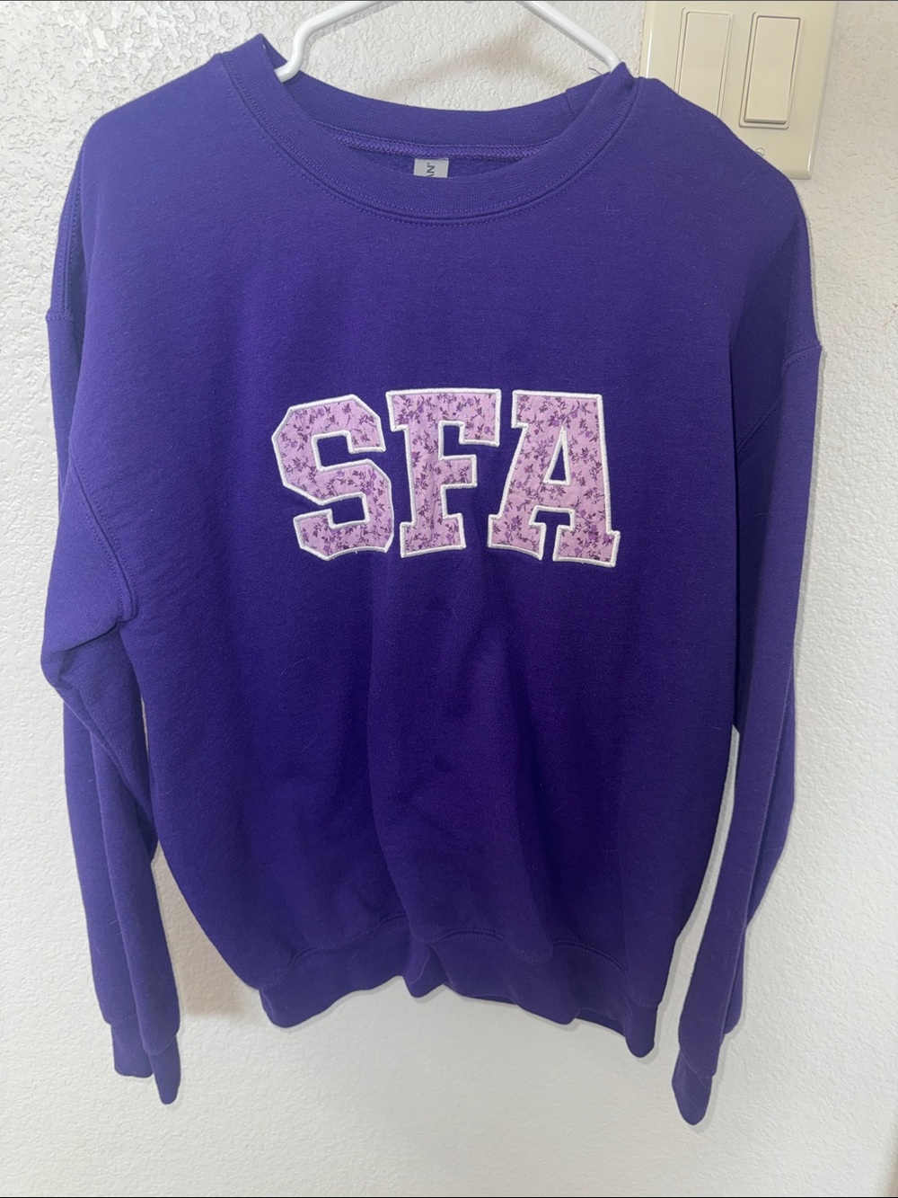 Purple SFA Appliqué Crewneck Sweatshirt Custom
